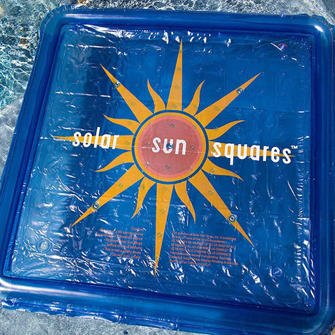 Solar Sun Rings - Square Sunburst Design w/ Water Anchor