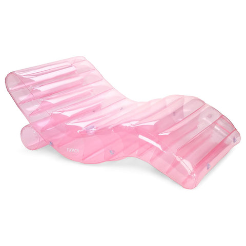 FUNBOY Giant Inflatable Luxury Clear Pale Pink Chaise Lounger