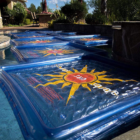 Solar Sun Rings - Square Sunburst Design w/ Water Anchor