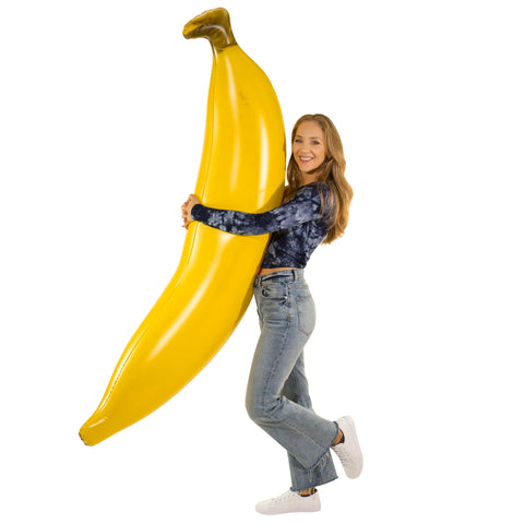 Poolcandy Giant Inflatable Banana Super Noodle, Inflates to 5.5 Feet Tall, Waterproof & Durable, Great for Dorm, Party Decor, Gag Gift, Pool Float.