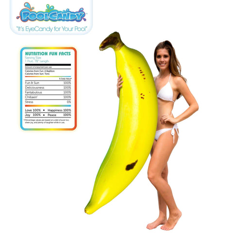 Poolcandy Giant Inflatable Banana Super Noodle, Inflates to 5.5 Feet Tall, Waterproof & Durable, Great for Dorm, Party Decor, Gag Gift, Pool Float.