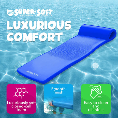 TRC Vinyl Coated Foam Swimming Pool Lounger Mat for Adults