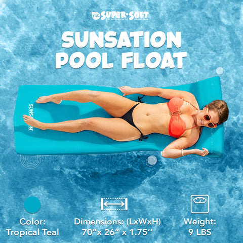 TRC Vinyl Coated Foam Swimming Pool Lounger Mat for Adults