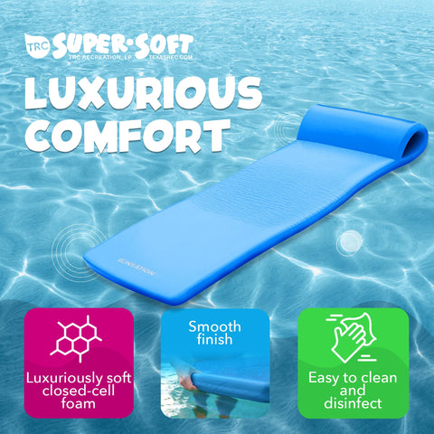 TRC Vinyl Coated Foam Swimming Pool Lounger Mat for Adults