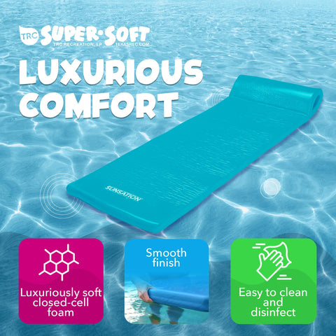 TRC Vinyl Coated Foam Swimming Pool Lounger Mat for Adults