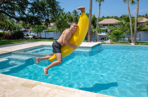 Poolcandy Giant Inflatable Banana Super Noodle, Inflates to 5.5 Feet Tall, Waterproof & Durable, Great for Dorm, Party Decor, Gag Gift, Pool Float.