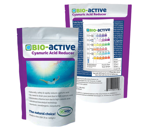 Bio-Active Cyanuric Acid Reducer 8oz. with CYA Test Strips