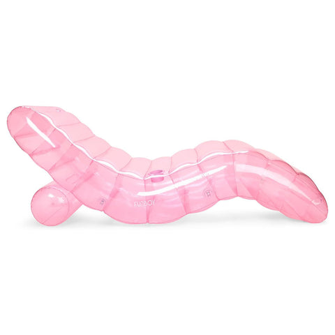 FUNBOY Giant Inflatable Luxury Clear Pale Pink Chaise Lounger