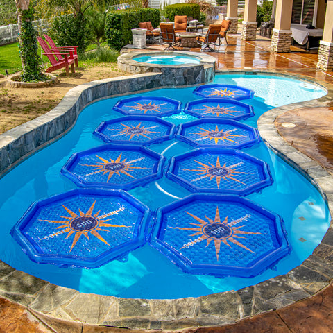 Solar Sun Rings - Octagon Sunburst Design w/ Water Anchor