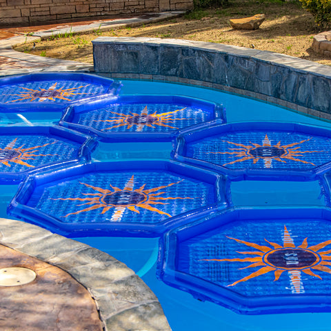 Solar Sun Rings - Octagon Sunburst Design w/ Water Anchor